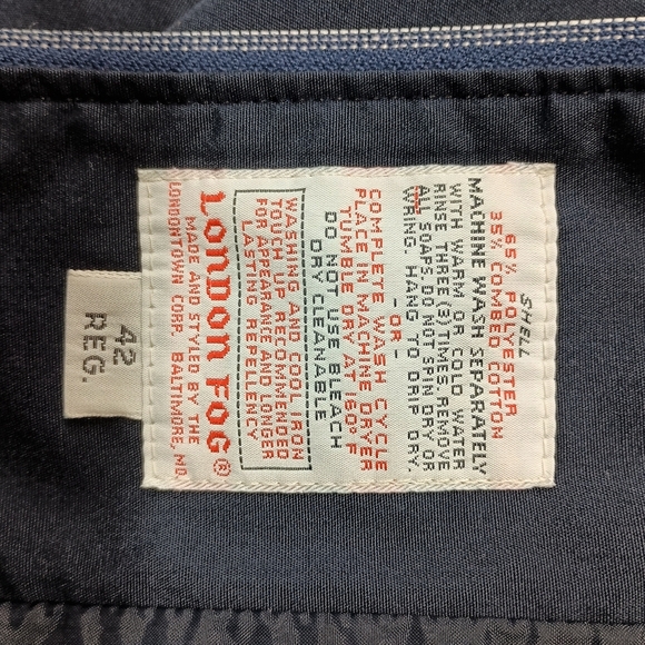 Navy blue London Fog zip up size 42 reg. Men's jacket - Picture 7 of 17